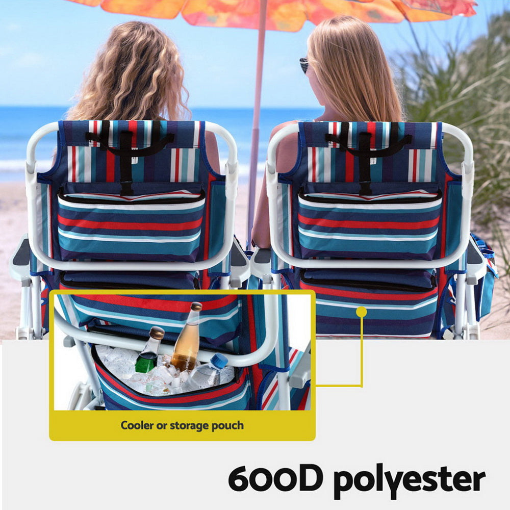Outdoor Chairs Beach Chair Backpack Cooler Storage Lightweight Fishing Blue Furniture Fast shipping On sale