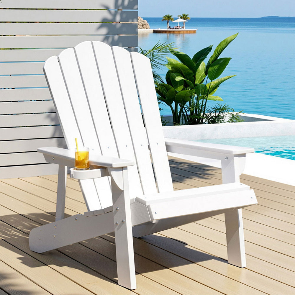 Outdoor Chairs HDPE Adirondack Beach Chair Sun Lounge Patio Furniture Garden white Fast shipping On sale