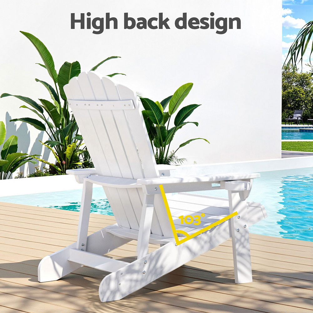 Outdoor Chairs HDPE Adirondack Beach Chair Sun Lounge Patio Furniture Garden white Fast shipping On sale