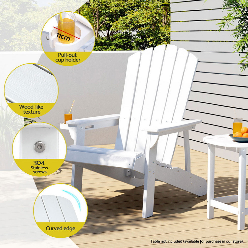 Outdoor Chairs HDPE Adirondack Beach Chair Sun Lounge Patio Furniture Garden white Fast shipping On sale