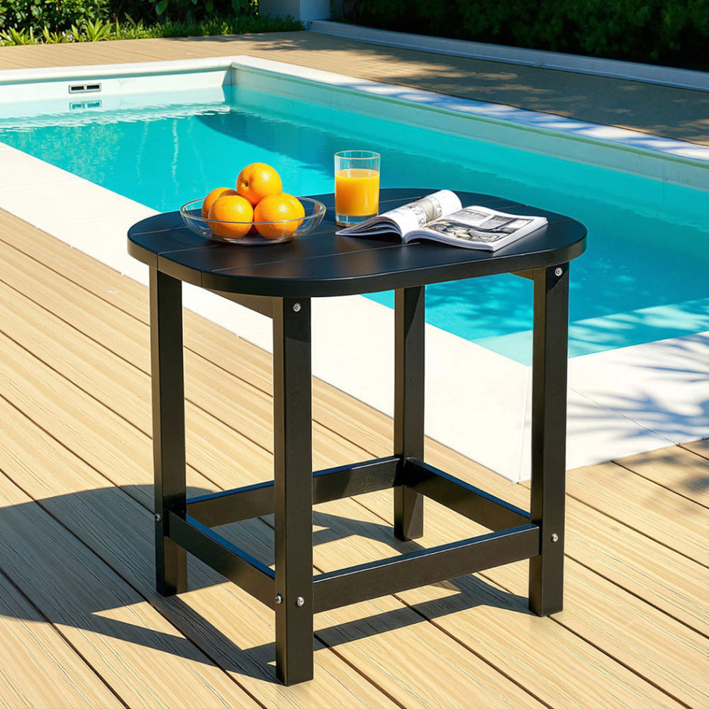 Outdoor Coffee Side Table HDPE Desk Patio Furniture Camping Garden Black Fast shipping On sale