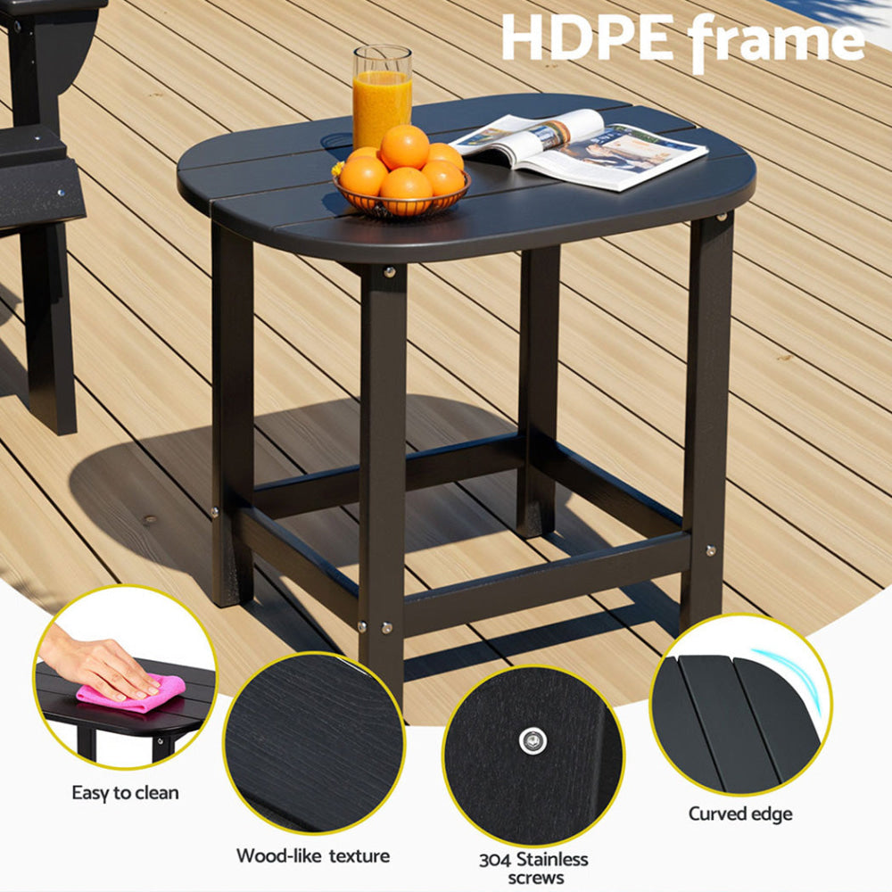 Outdoor Coffee Side Table HDPE Desk Patio Furniture Camping Garden Black Fast shipping On sale
