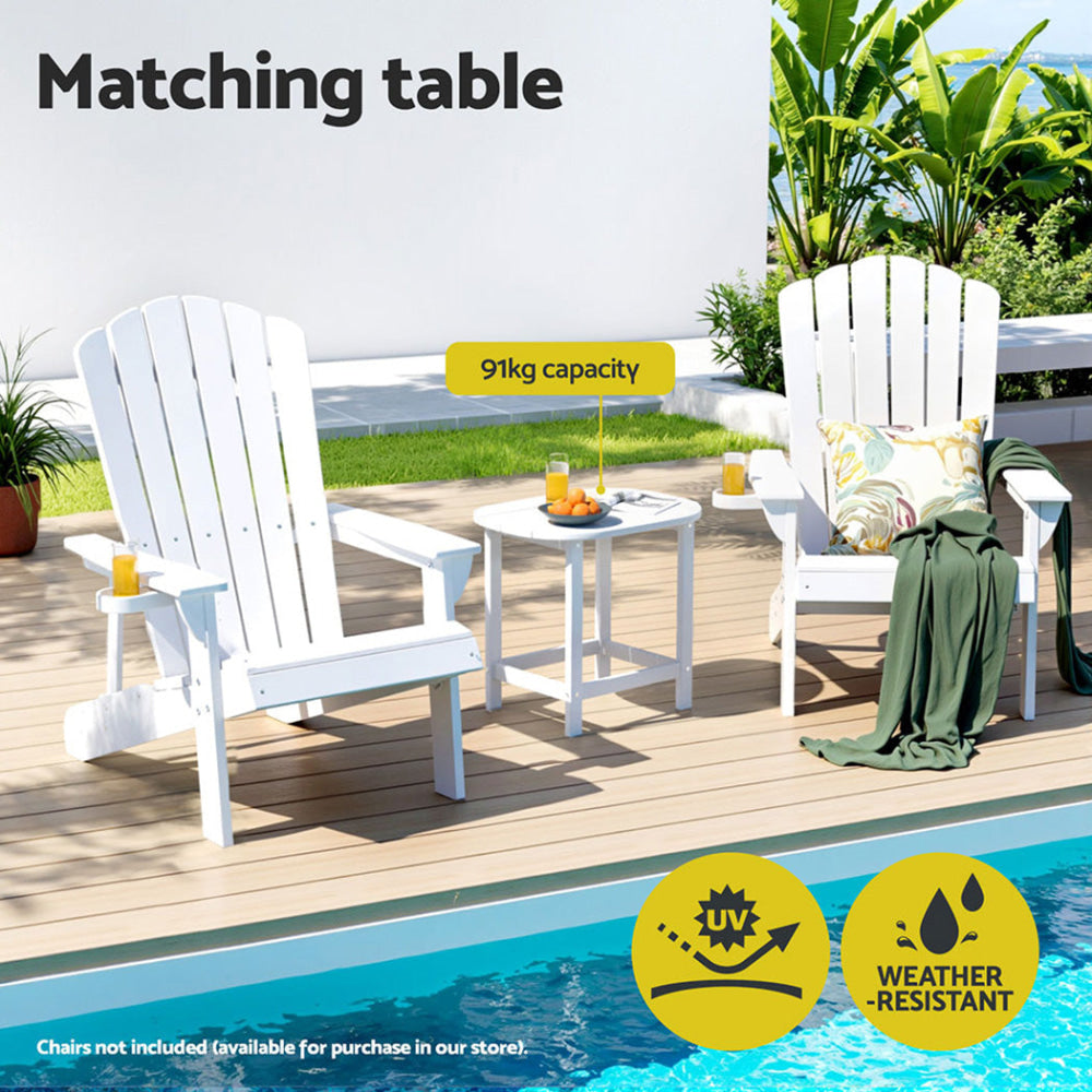 Outdoor Coffee Side Table HDPE Desk Patio Furniture Camping Garden White Fast shipping On sale