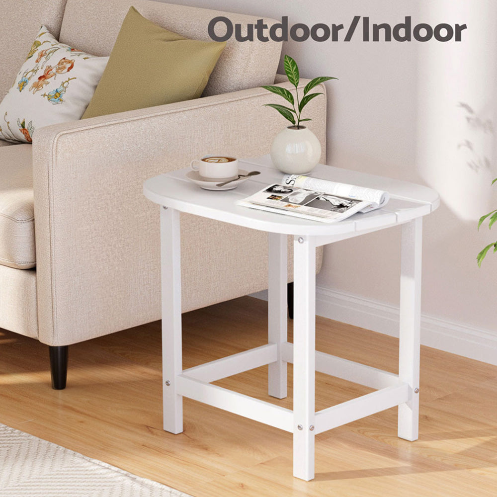 Outdoor Coffee Side Table HDPE Desk Patio Furniture Camping Garden White Fast shipping On sale