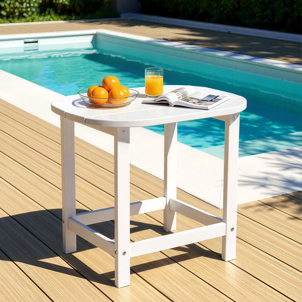 Outdoor Coffee Side Table HDPE Desk Patio Furniture Camping Garden White Fast shipping On sale