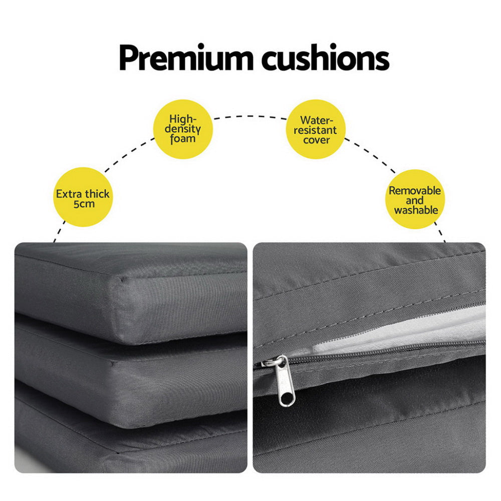 Outdoor Dining Set 5 Piece Aluminum Extendable Table Setting White Sets Fast shipping On sale