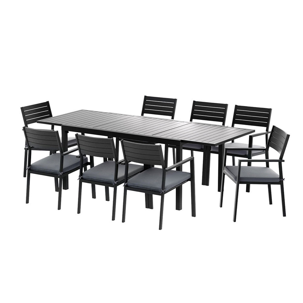 Outdoor Dining Set 9PCS Aluminum Extendable Table Chairs Patio Furniture Sets Fast shipping On sale