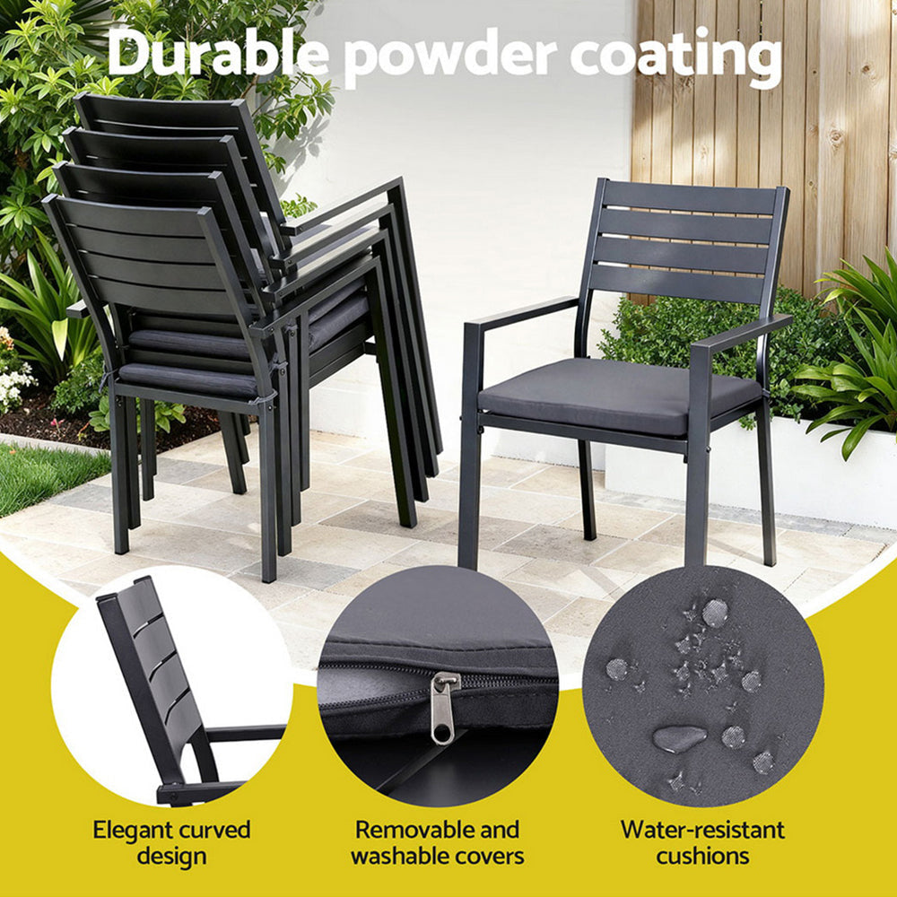 Outdoor Dining Set 9PCS Aluminum Extendable Table Chairs Patio Furniture Sets Fast shipping On sale