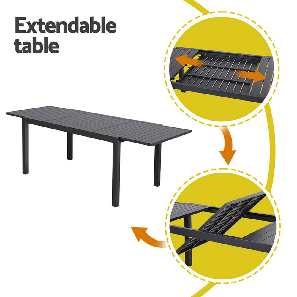 Outdoor Dining Set 9PCS Aluminum Extendable Table Chairs Patio Furniture Sets Fast shipping On sale