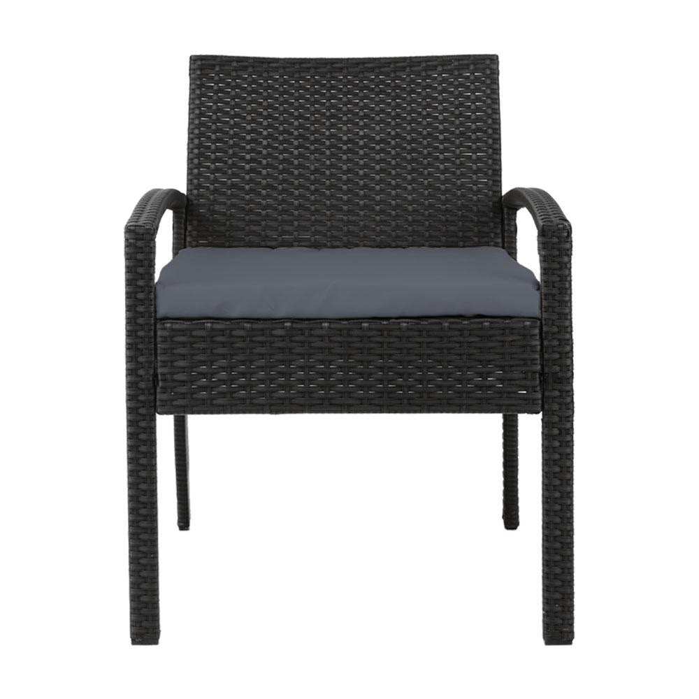 Outdoor Furniture Bistro Wicker Chair Black Fast shipping On sale