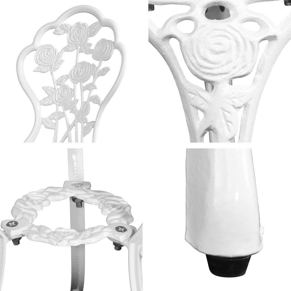 Outdoor Furniture Chairs Table 3pc Aluminium Bistro White Sets Fast shipping On sale