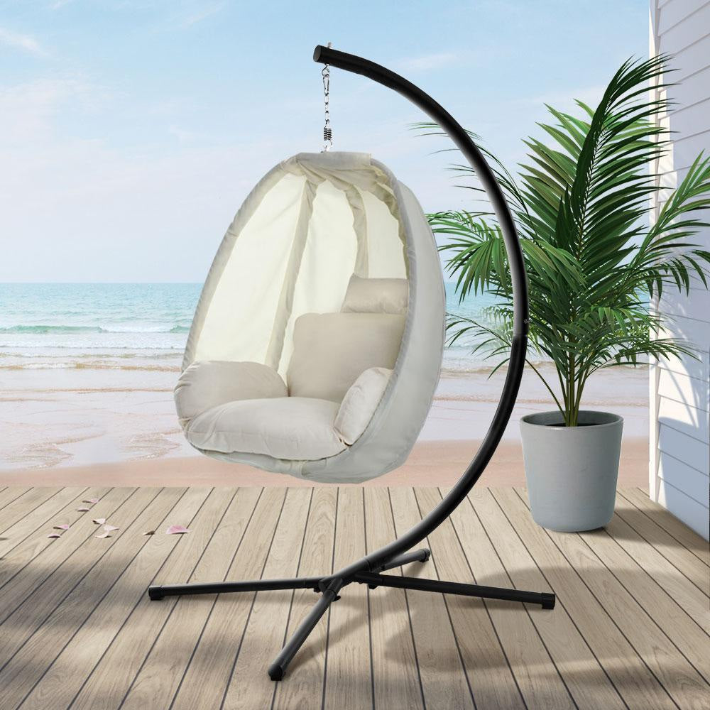 Outdoor Furniture Egg Hammock Porch Hanging Pod Swing Chair with Stand Fast shipping On sale