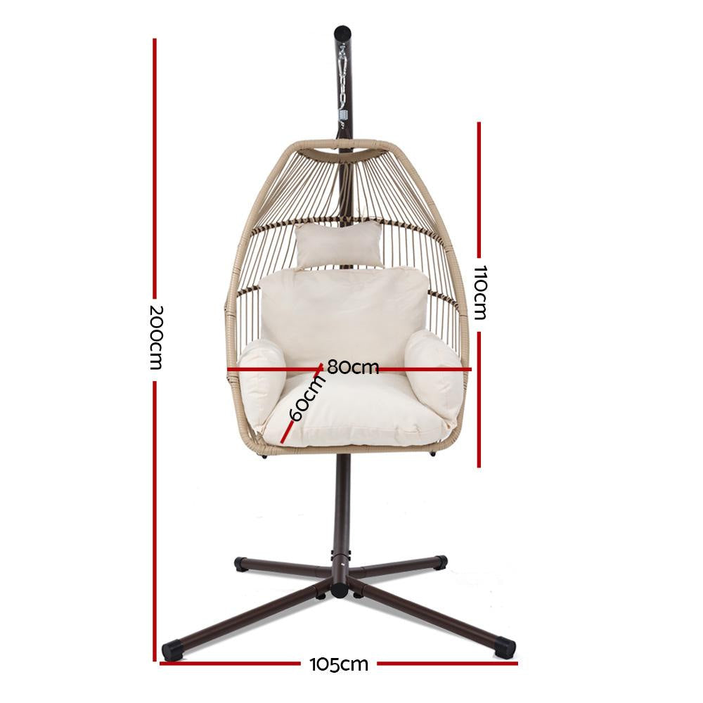 Outdoor Furniture Egg Hanging Swing Chair Stand Wicker Rattan Hammock Fast shipping On sale