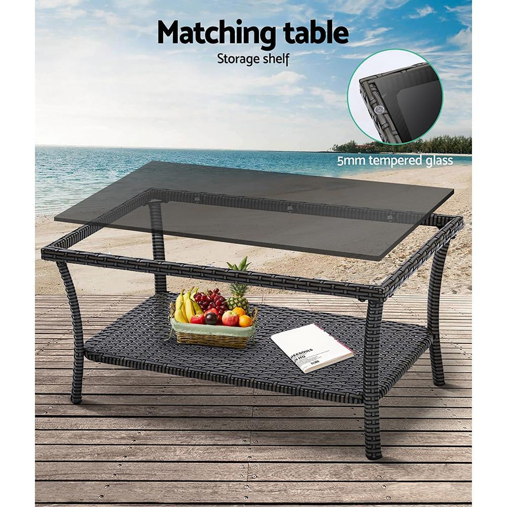 Outdoor Furniture Set Wicker Cushion 4pc Dark Grey Sets Fast shipping On sale
