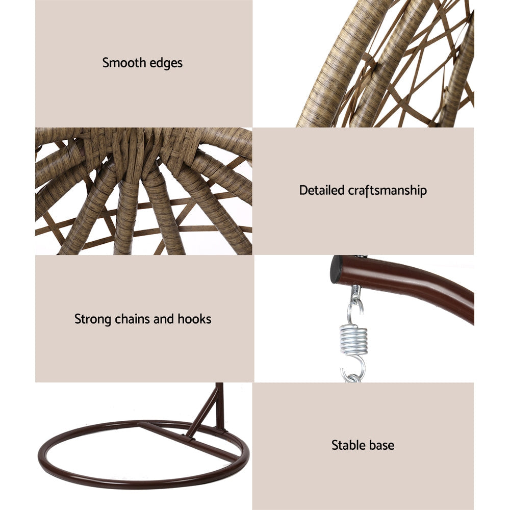 Outdoor Hanging Swing Chair - Brown Furniture Fast shipping On sale