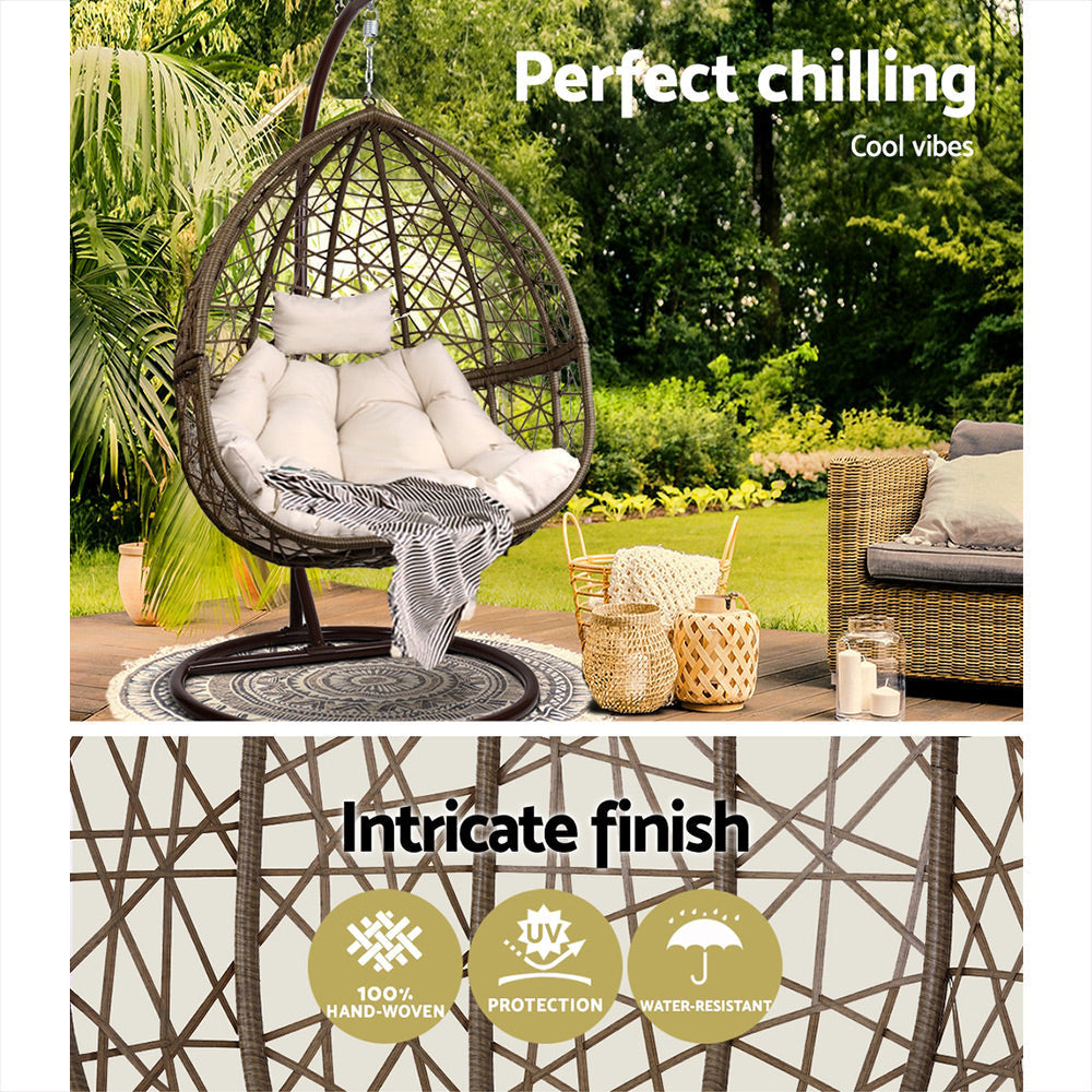 Outdoor Hanging Swing Chair - Brown Furniture Fast shipping On sale