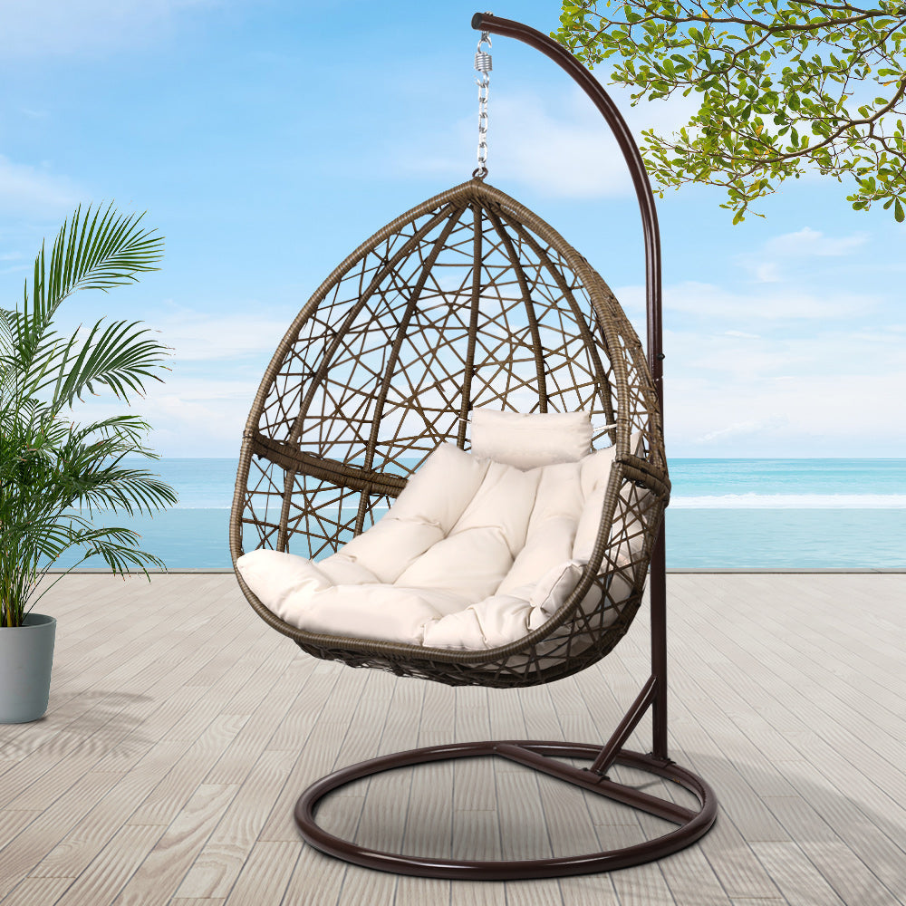 Outdoor Hanging Swing Chair - Brown Furniture Fast shipping On sale