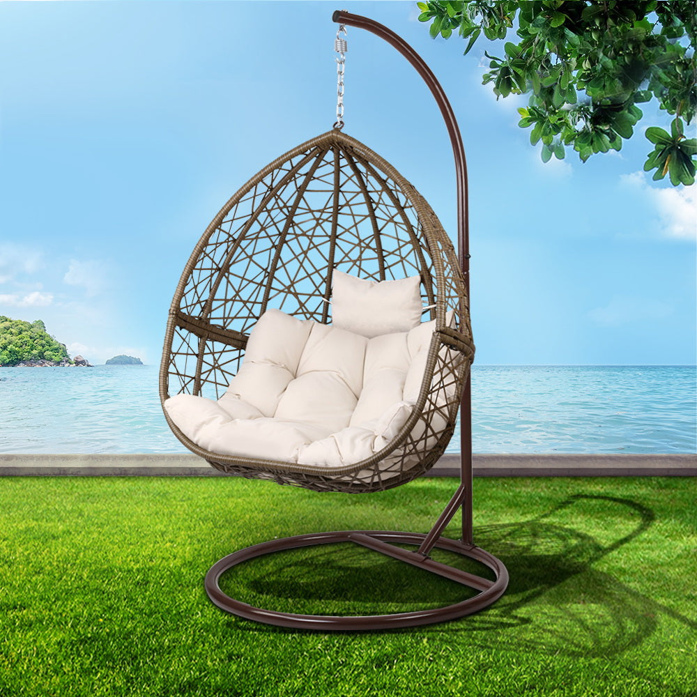Outdoor Hanging Swing Chair - Brown Furniture Fast shipping On sale