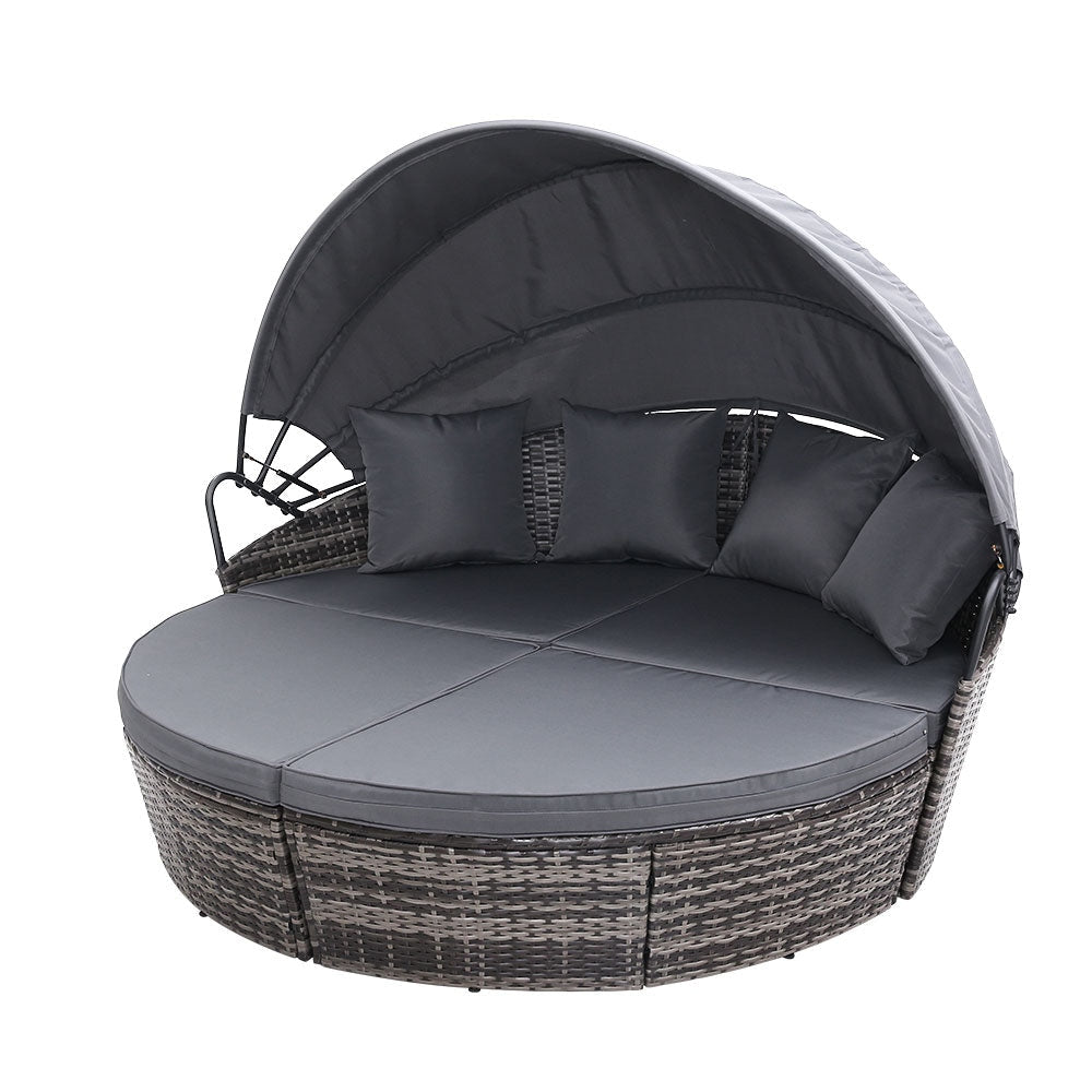 Outdoor Lounge Setting Patio Furniture Sofa Wicker Garden Rattan Set Day Bed Grey Sets Fast shipping On sale