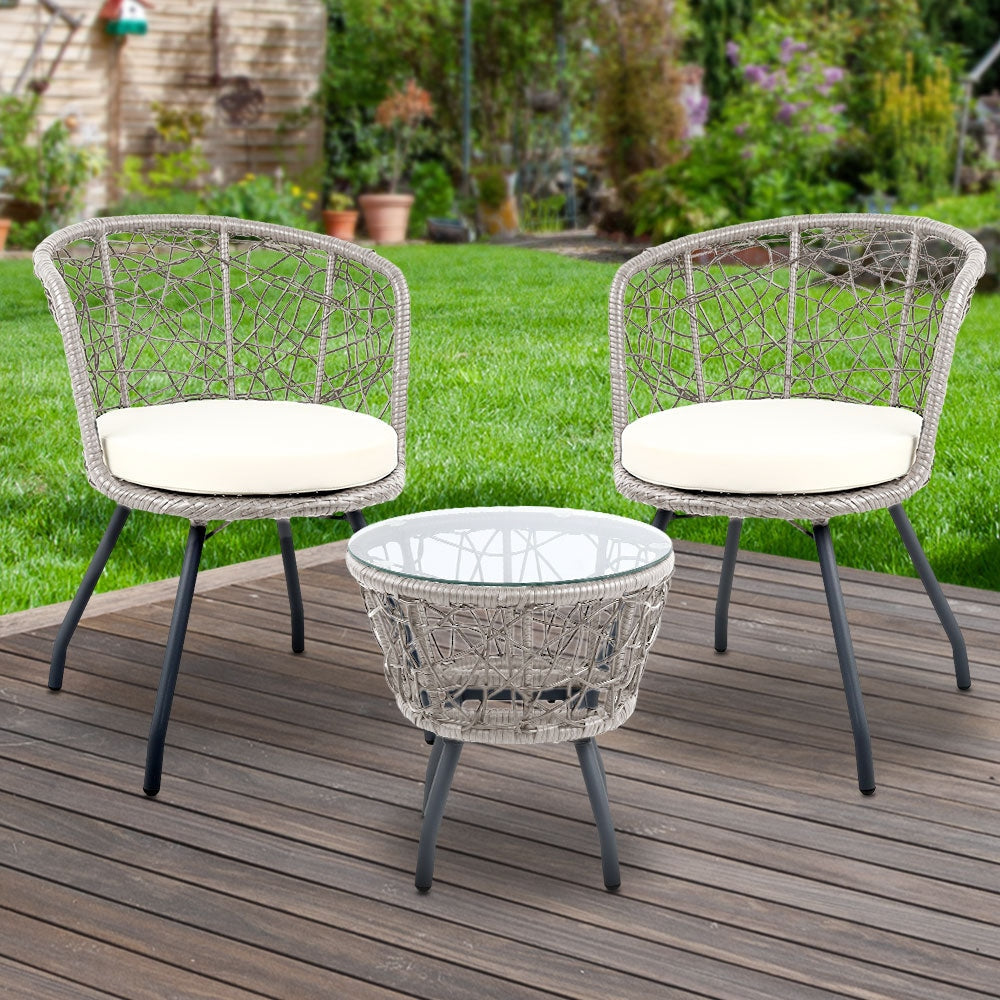 Outdoor Patio Chair and Table - Grey Sets Fast shipping On sale