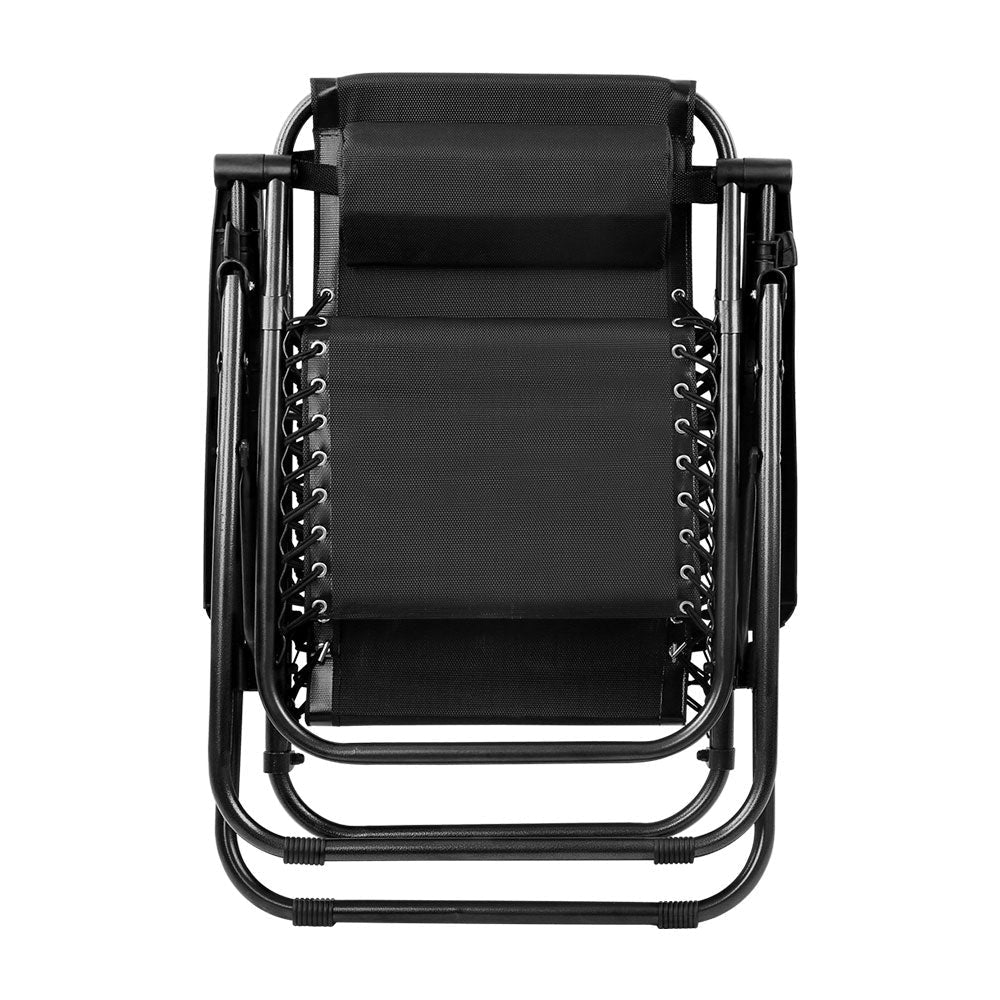 Outdoor Portable Recliner Relaxing Accent Zero Gravity Chair ArmChair - Black Furniture Fast shipping On sale