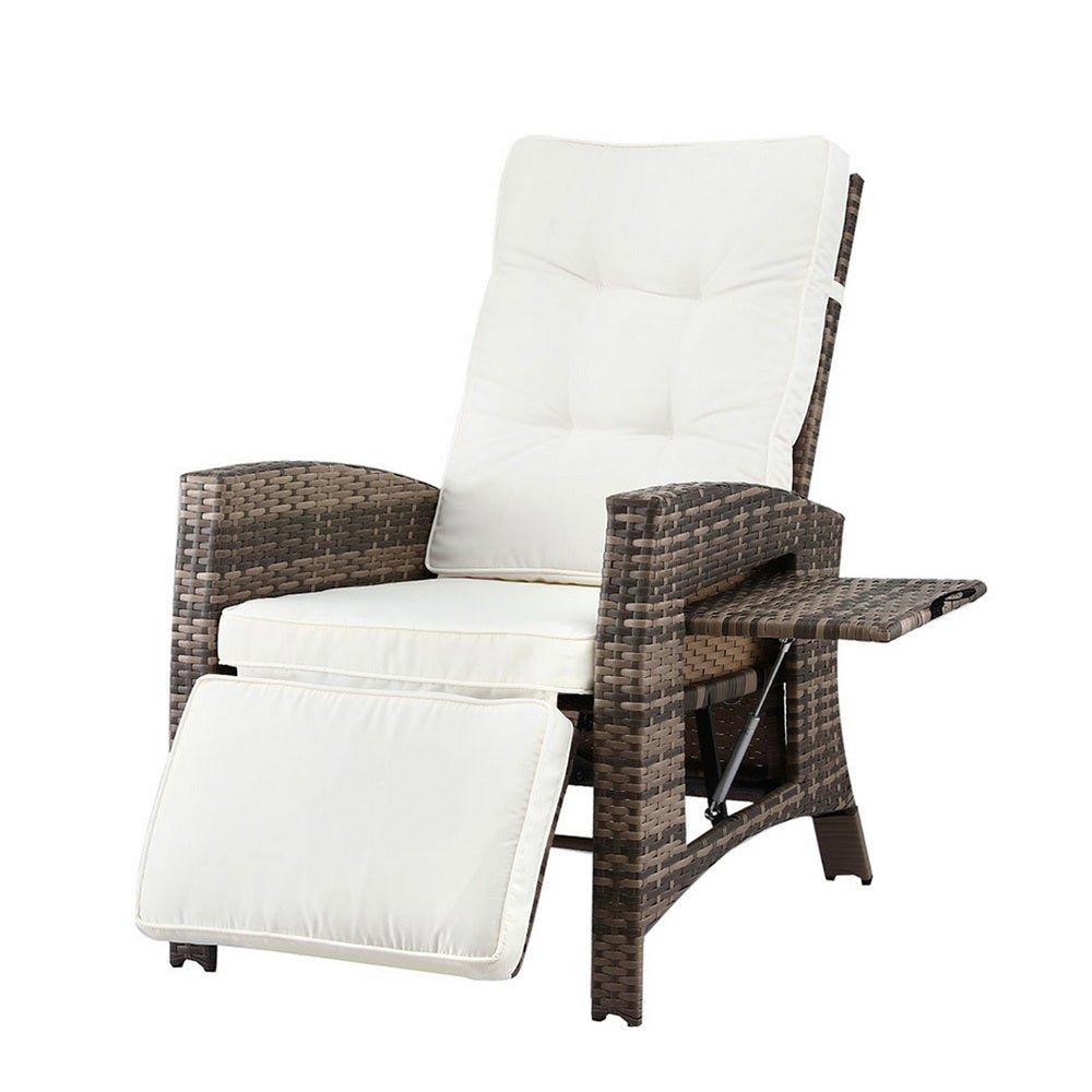 Outdoor Recliner Chairs Sun lounge Wicker Lounger Patio Furniture Adjustable Brown Fast shipping On sale