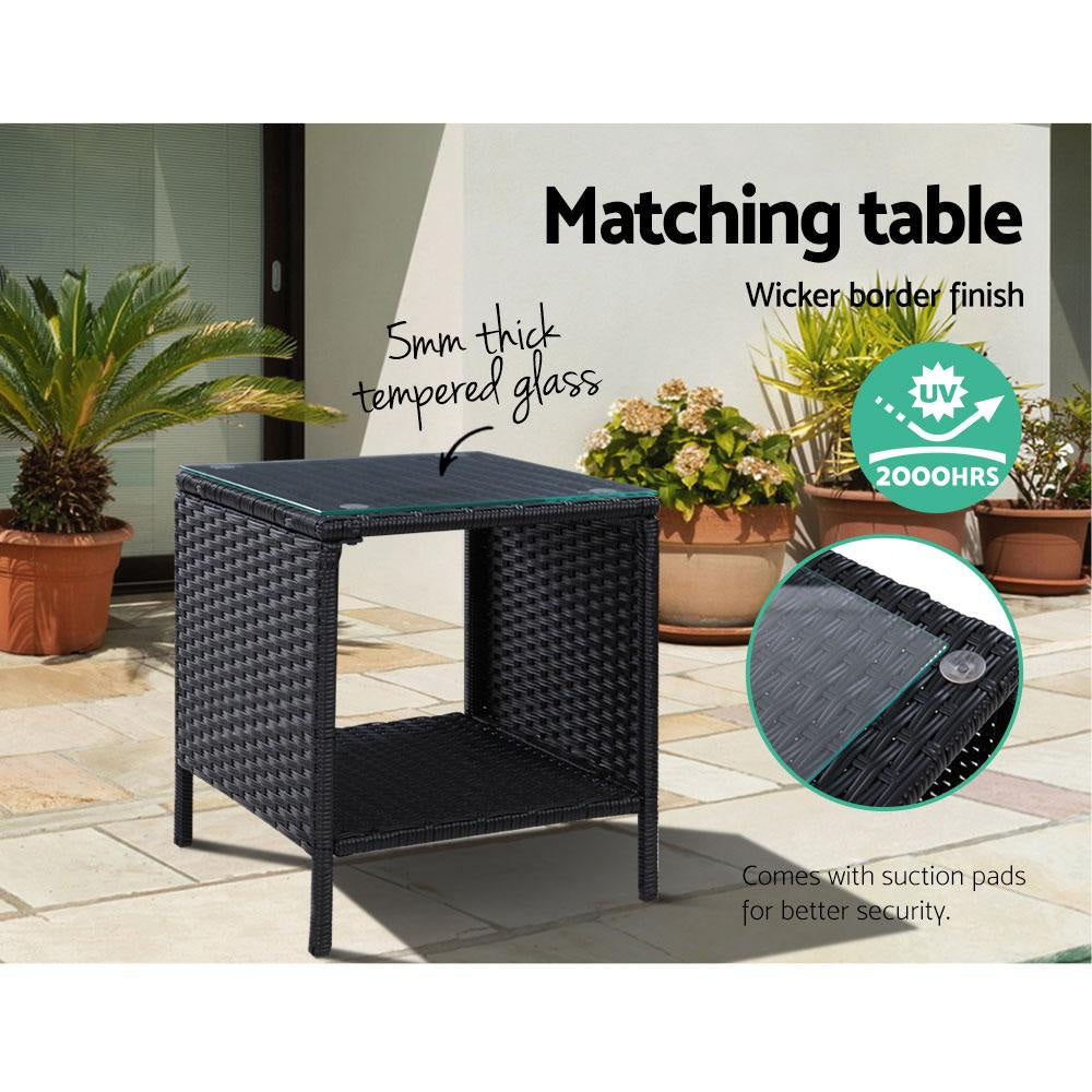 Outdoor Setting Recliner Chair Table Set Wicker lounge Patio Furniture Black Sets Fast shipping On sale