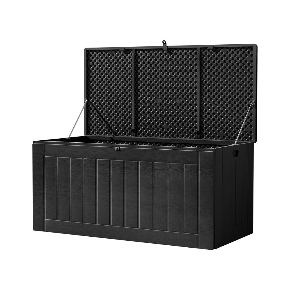 Outdoor Storage Box 830L Container Lockable Bench Tool Shed All Black Furniture Fast shipping On sale