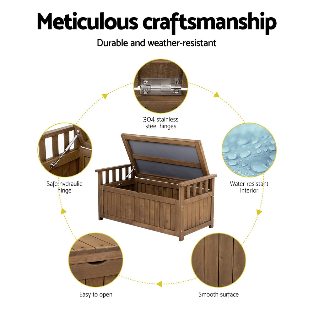 Outdoor Storage Box Wooden Garden Bench Chest Toy Tool Sheds Furniture Fast shipping On sale