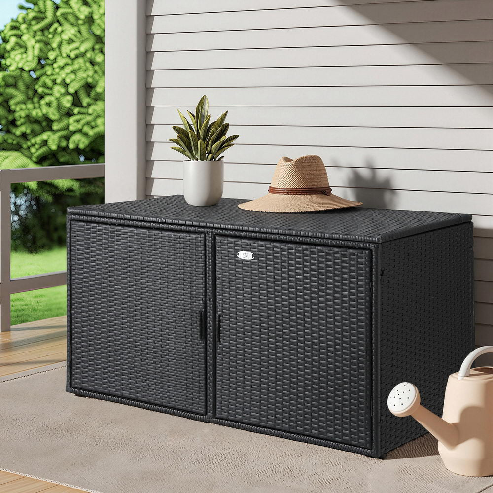 Outdoor Storage Cabinet Box Deck Wicker Shelf Chest Garden Shed Tools Black Furniture Fast shipping On sale