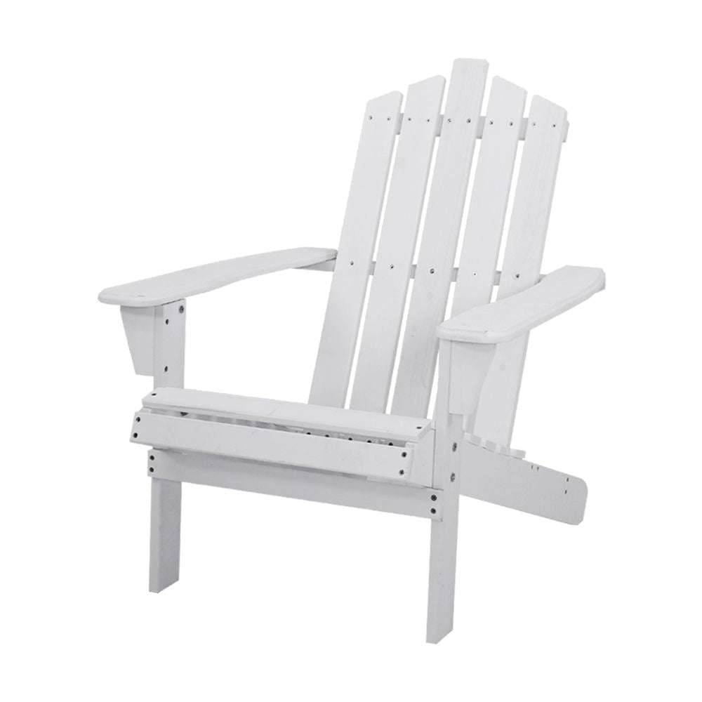 Outdoor Sun Lounge Beach Chairs Table Setting Wooden Adirondack Patio - White Furniture Fast shipping On sale