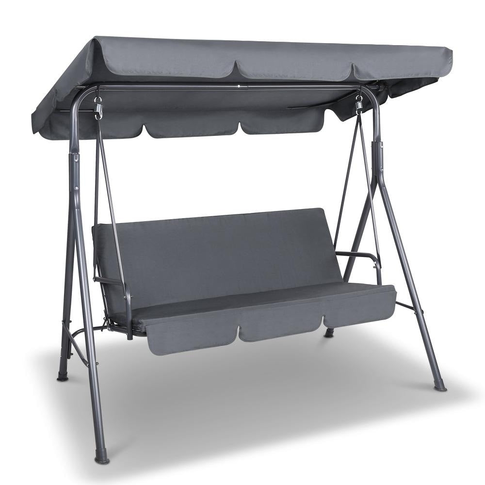 Outdoor Swing Chair Hammock Bench Seat Canopy Cushion Furniture Grey Fast shipping On sale