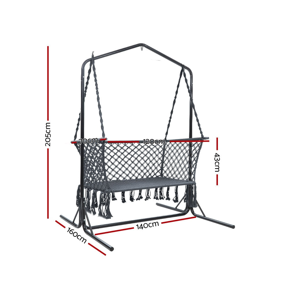 Outdoor Swing Hammock Chair with Stand Frame 2 Seater Bench Furniture Fast shipping On sale