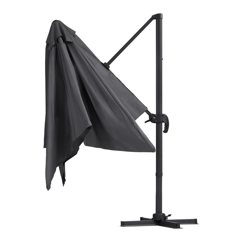 Outdoor Umbrella 3m Umbrellas Cantilever Stand Sun Roma 360 Degree Charcoal Decor Fast shipping On sale
