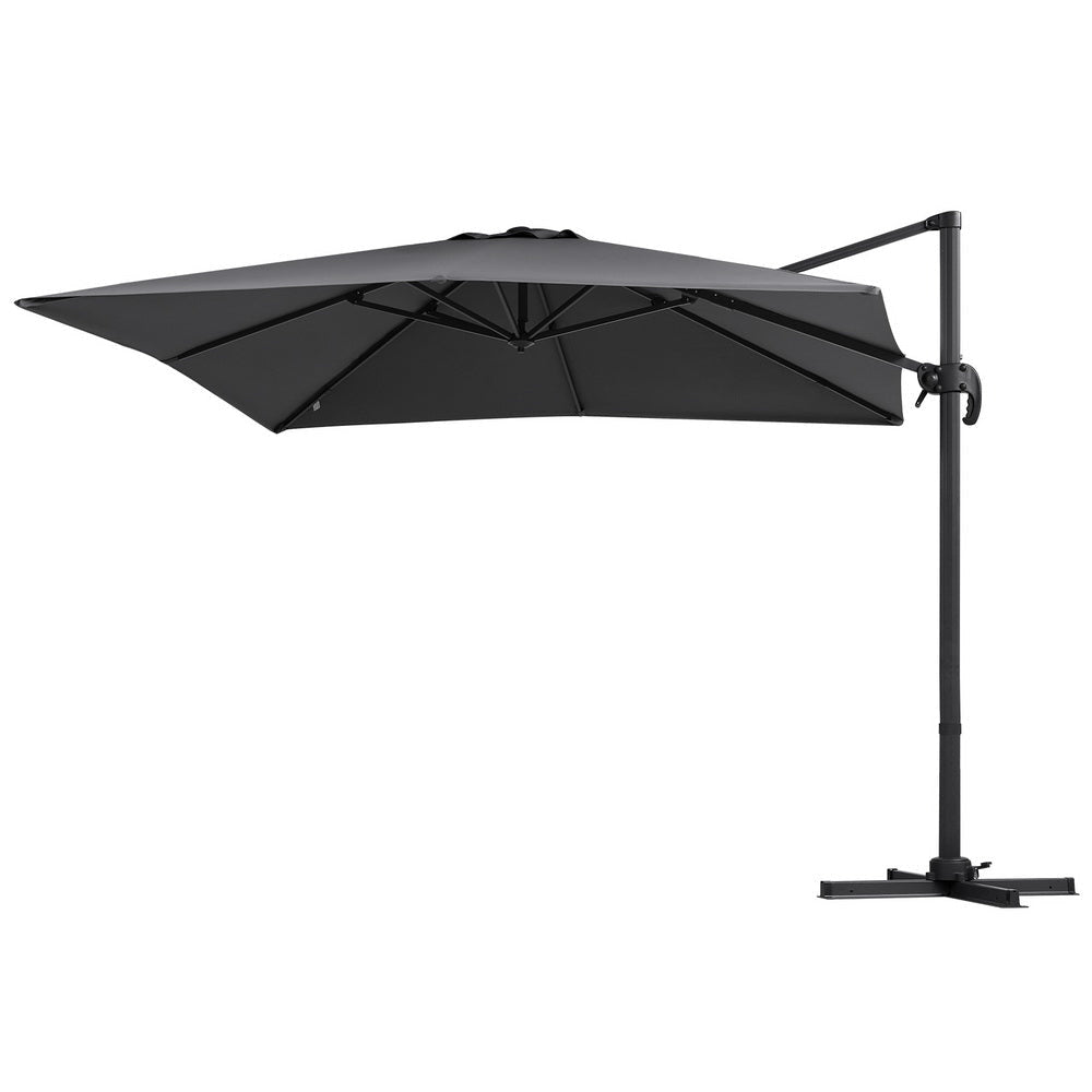 Outdoor Umbrella 3m Umbrellas Cantilever Stand Sun Roma 360 Degree Charcoal Decor Fast shipping On sale