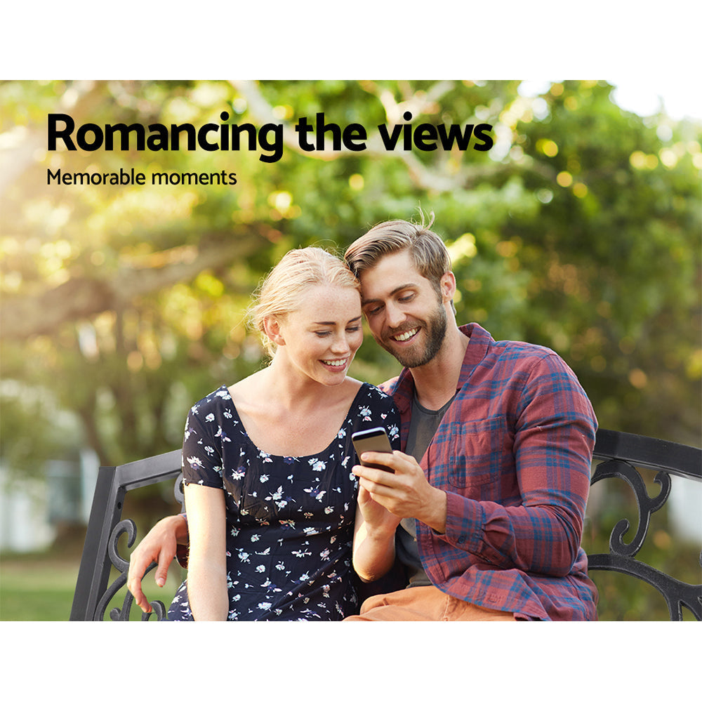 Outdoor Vintage Victorian Insipired Design Garden Bench Relaxing Chair - Black Furniture Fast shipping On sale