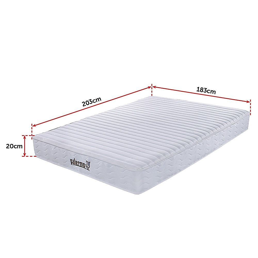 Palermo Contour 20cm Encased Coil King Mattress CertiPUR - US Certified Foam Fast shipping On sale