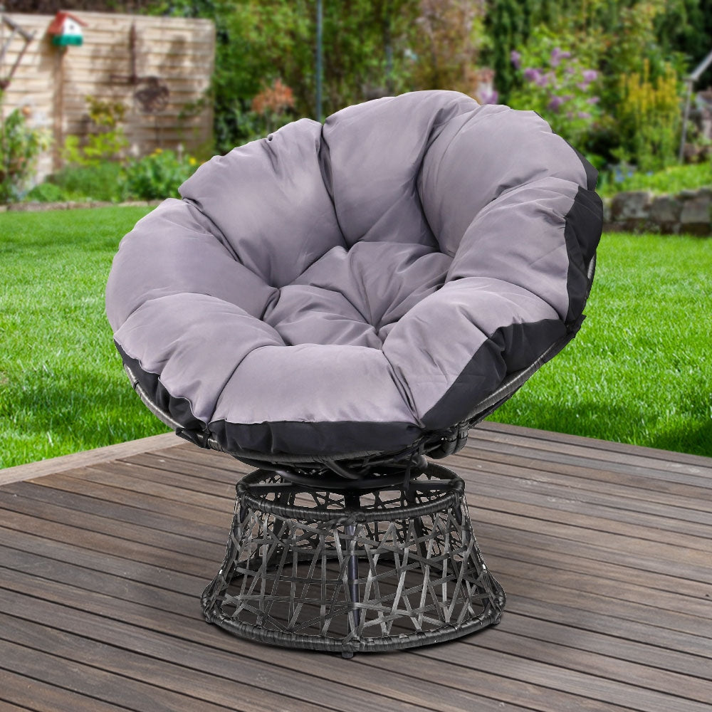 Papasan Chair - Black Outdoor Furniture Fast shipping On sale