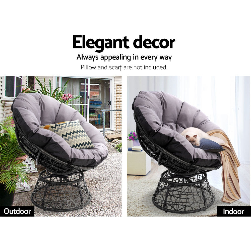 Papasan Chair - Black Outdoor Furniture Fast shipping On sale