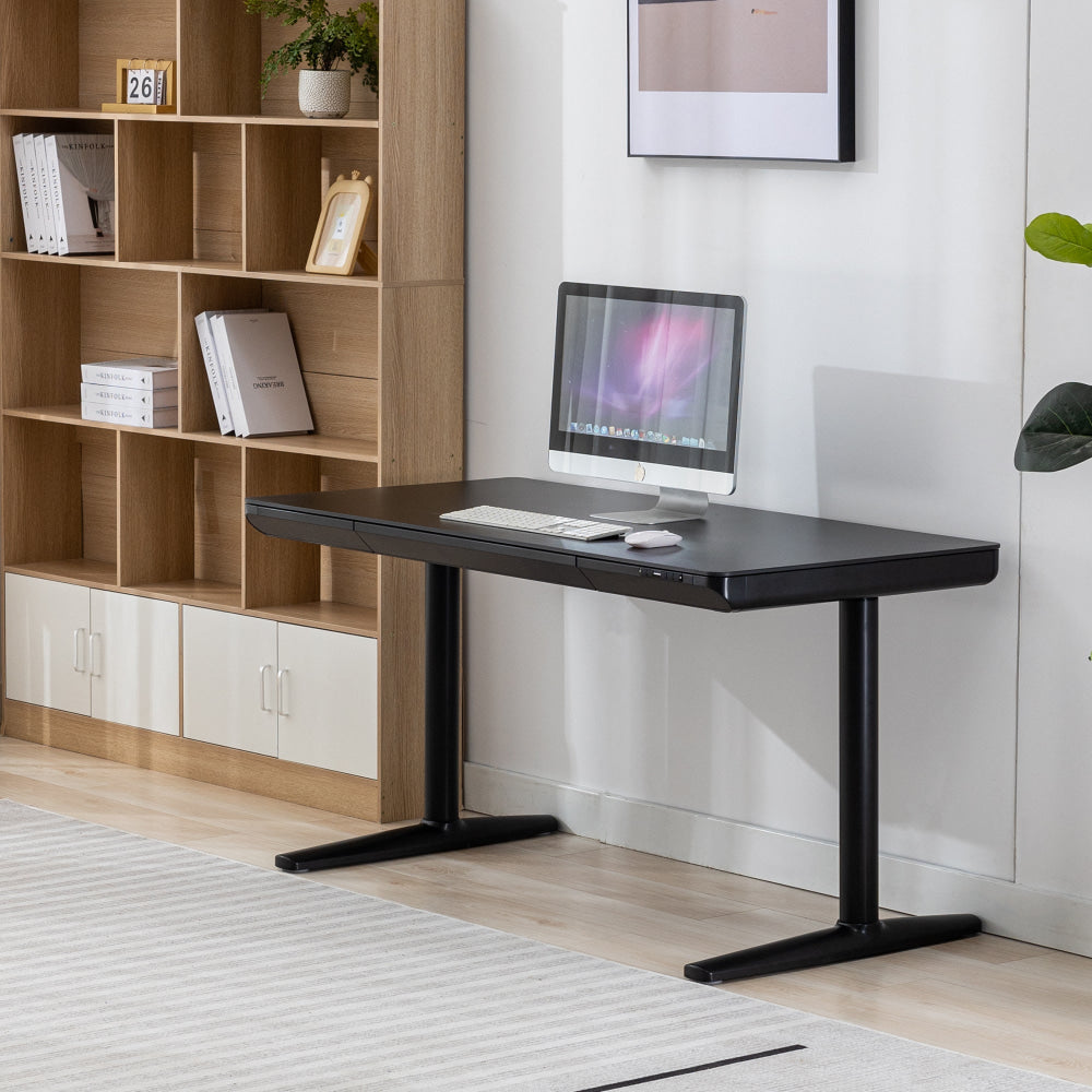 Parco Duo Motor Sit & Stand Comptuer Gaming Working Home Office Desk 140cm Black Fast shipping On sale