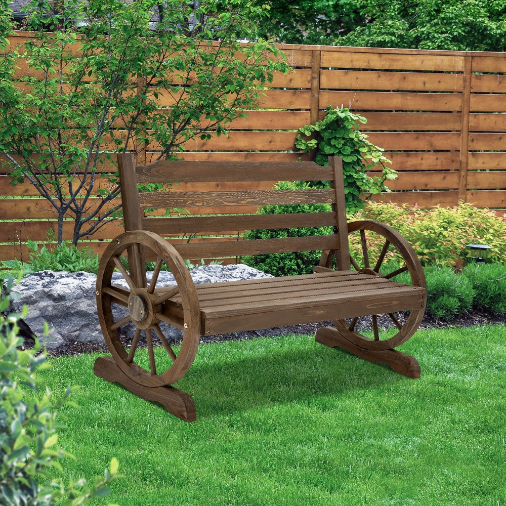 Park Bench Wooden Wagon Chair Outdoor Garden Backyard Lounge Furniture Fast shipping On sale