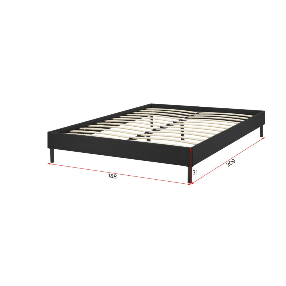 Parker Fabric Bed Base Frame King Size Black Fast shipping On sale