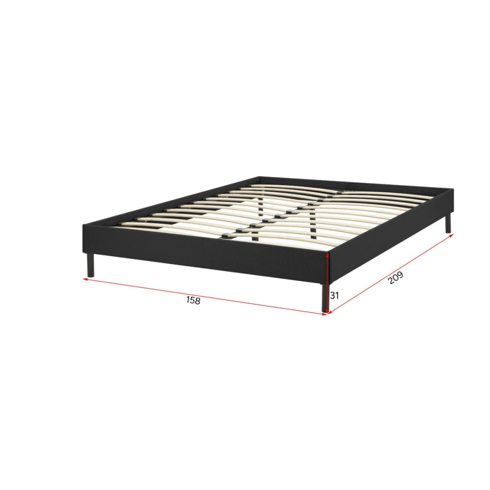 Parker Fabric Bed Base Frame King Size Black Fast shipping On sale