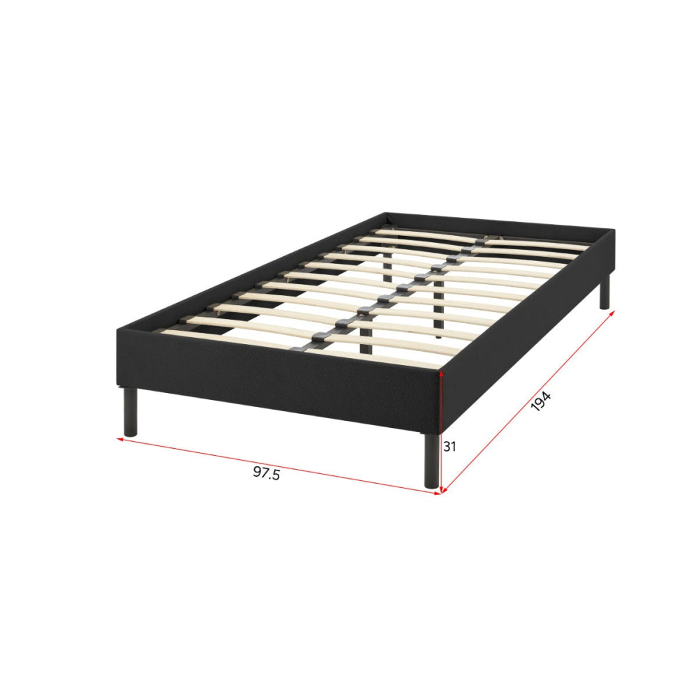 Parker Fabric Bed Base Frame King Size Black Fast shipping On sale