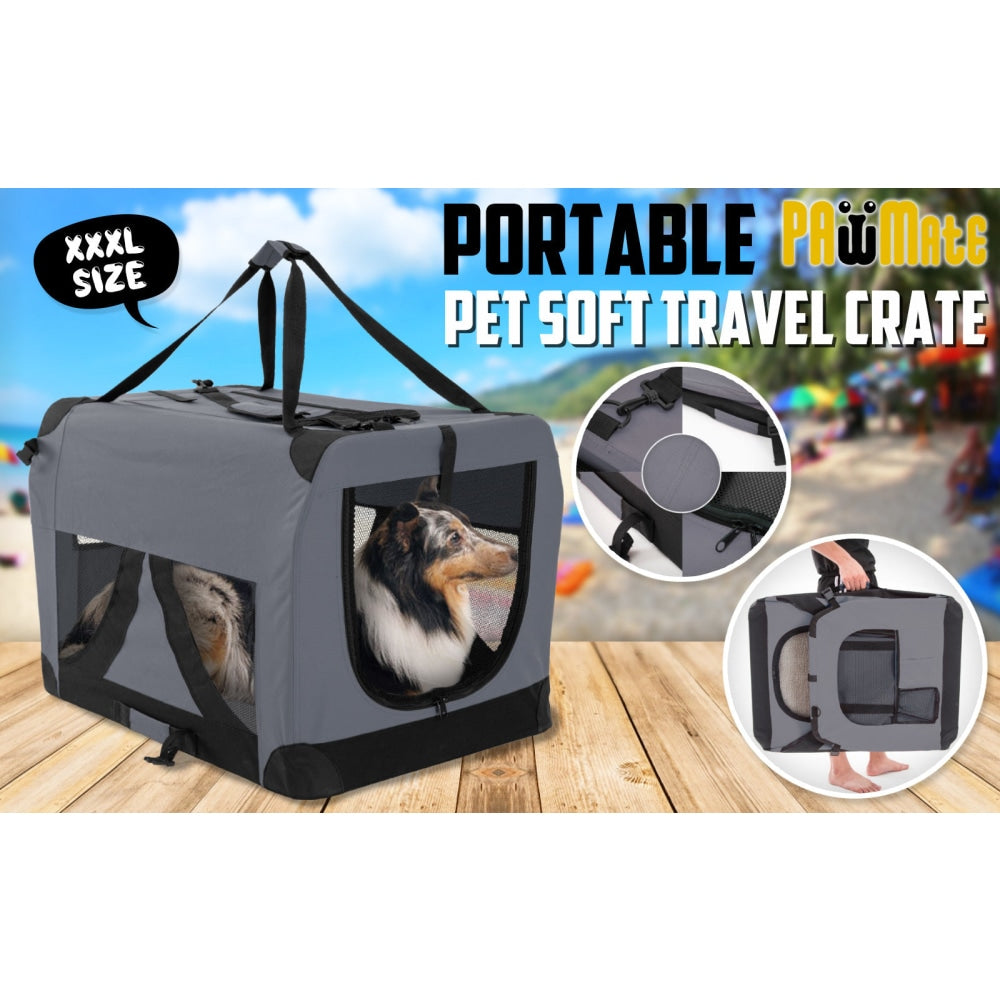 Paw Mate Grey Portable Soft Dog Cage Crate Carrier XXXL Cares Fast shipping On sale