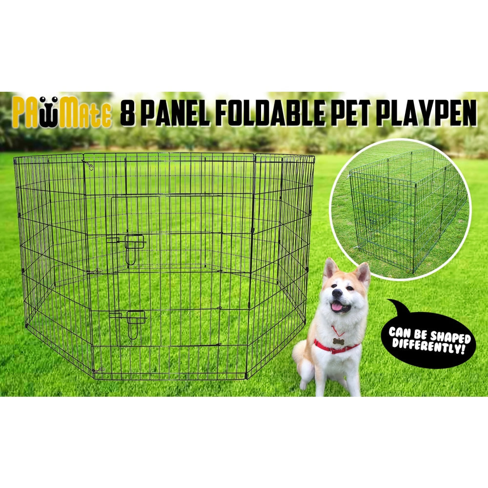 Paw Mate Pet Playpen 8 Panel 30in Foldable Dog Exercise Enclosure Fence Cage Cares Fast shipping On sale