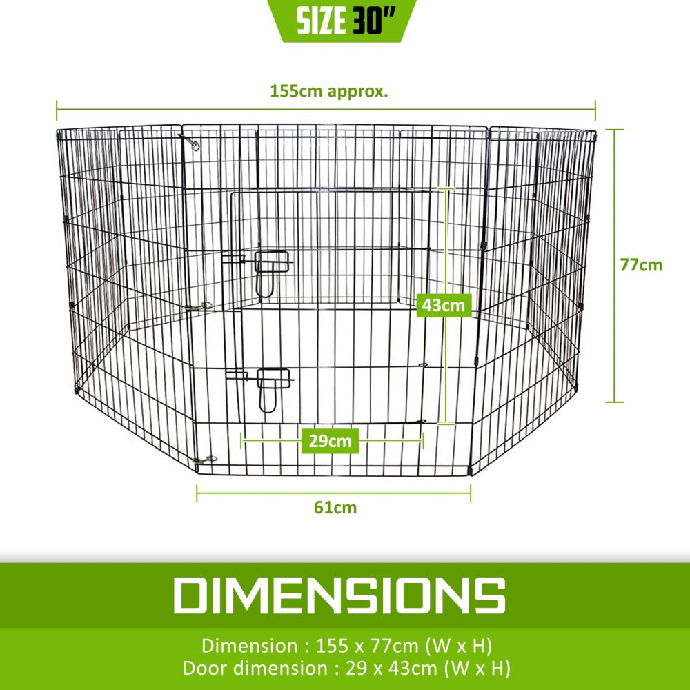 Paw Mate Pet Playpen 8 Panel 30in Foldable Dog Exercise Enclosure Fence Cage Cares Fast shipping On sale