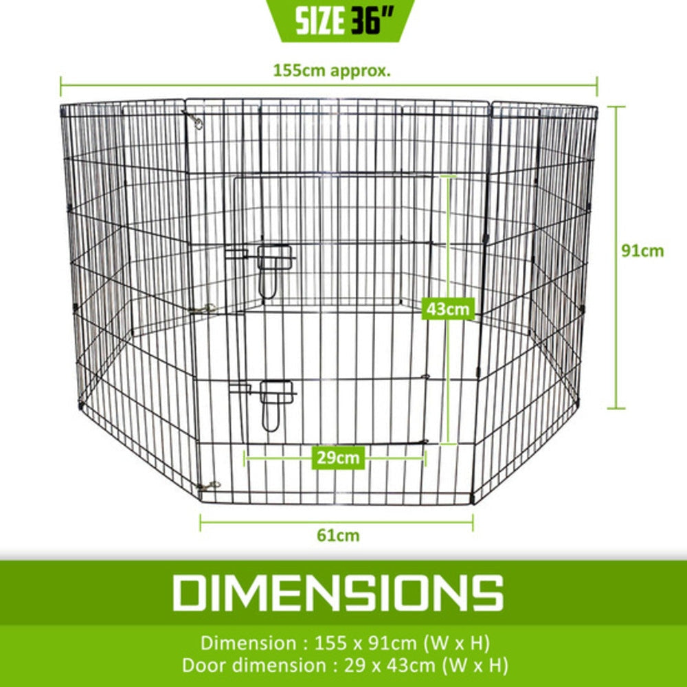 Paw Mate Pet Playpen 8 Panel 36in Foldable Dog Exercise Enclosure Fence Cage Cares Fast shipping On sale