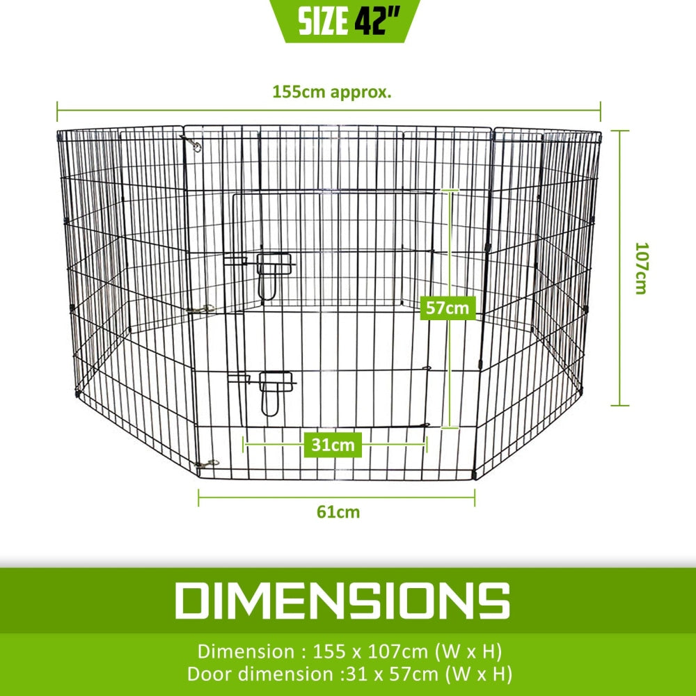 Paw Mate Pet Playpen 8 Panel 42in Foldable Dog Exercise Enclosure Fence Cage Cares Fast shipping On sale