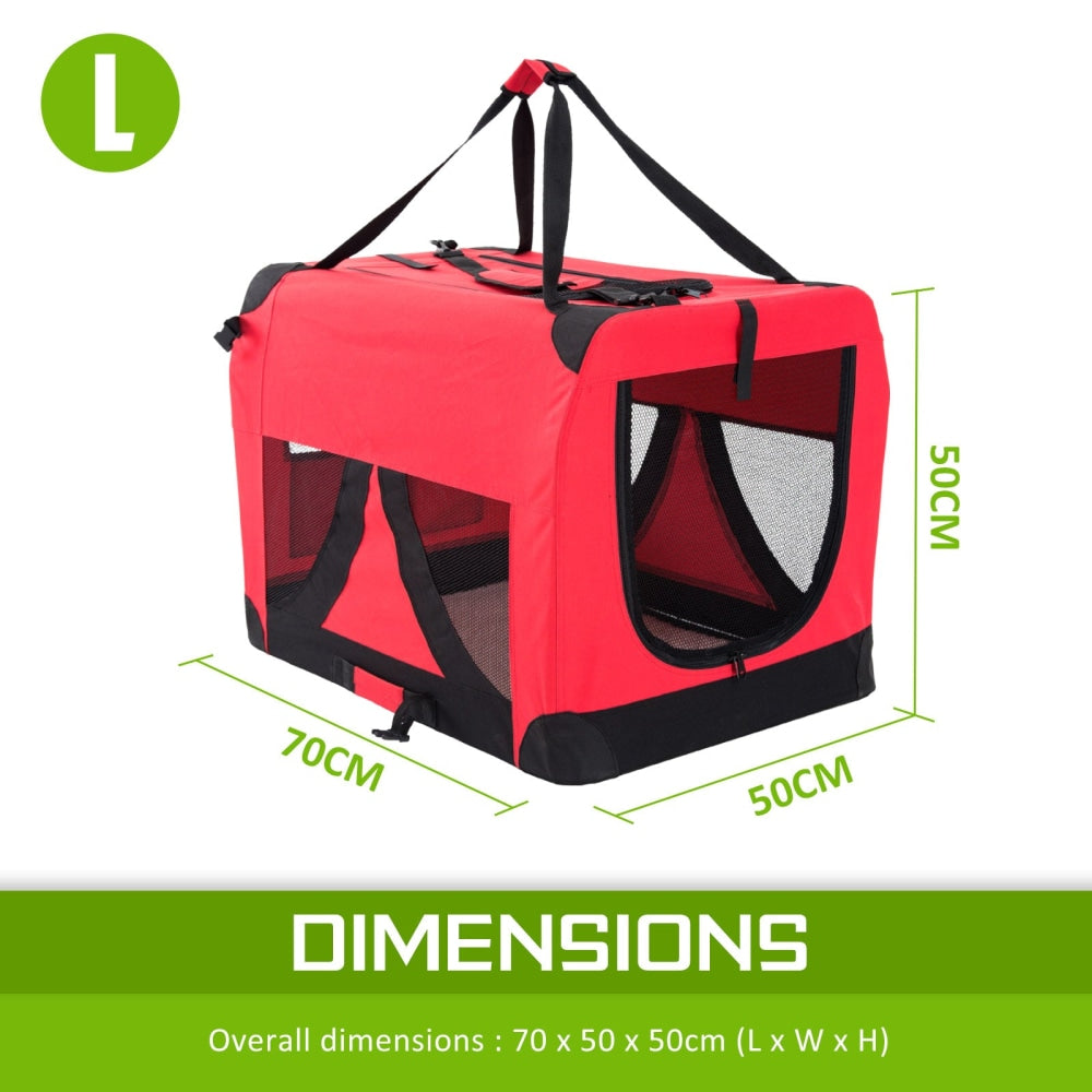 Paw Mate Red Portable Soft Dog Cage Crate Carrier L Cares Fast shipping On sale